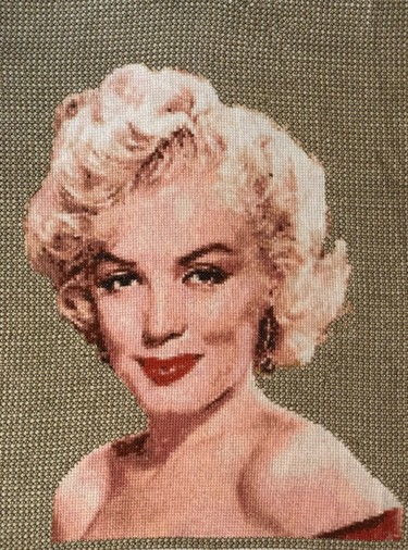 Arte textil titulada "Monroe brodée." por Ekaterina Igorevna, Obra de arte original, Bordado