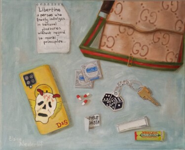 Картина под названием "Libertine" - Elaine Nederlof, Подлинное произведение искусства, Масло Установлен на Деревянная рама д…