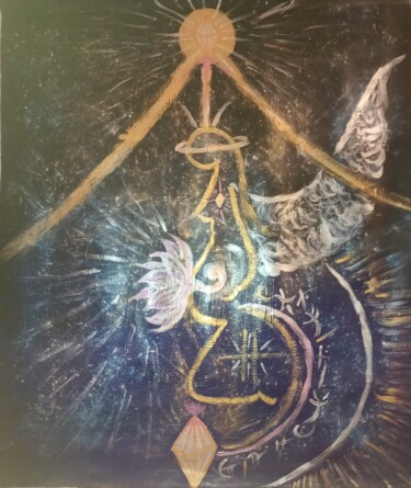 Peinture intitulée "Immaculée Conception" par Elaine St Clair, Œuvre d'art originale, Acrylique Monté sur Panneau de bois