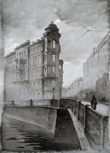 Drawing titled "Apartment house-Дох…" by Eldeukov Ildiukov, Original Artwork, Watercolor