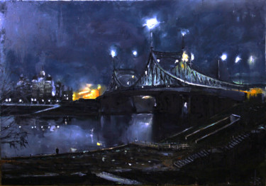 Peinture intitulée "Старый мост. Тверь" par Volodia Varn, Œuvre d'art originale, Huile