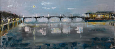 Картина под названием "Нововолжский мост" - Володя Варн, Подлинное произведение искусства, Масло