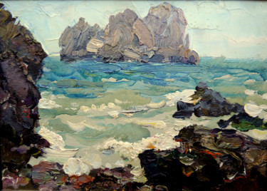 Pittura intitolato "Морской пейзаж" da Nikolai Khalzev, Opera d'arte originale, Olio