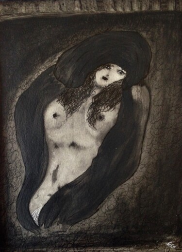 Peinture intitulée "Eponine" par Eleanor Gabriel, Œuvre d'art originale, Encre