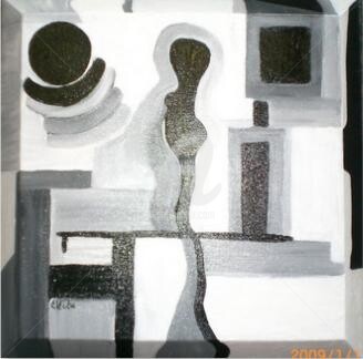 Peinture intitulée "abstraction noir et…" par Electa, Œuvre d'art originale