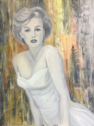 Ζωγραφική με τίτλο "Marilyne" από Electre, Αυθεντικά έργα τέχνης, Λάδι Τοποθετήθηκε στο Ξύλινο πάνελ