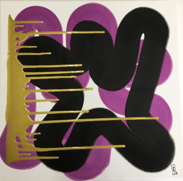 Malerei mit dem Titel "Purple Gold" von Istvan Elekes, Original-Kunstwerk, Acryl