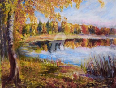 Peinture intitulée "Осень" par Elen Ruzh, Œuvre d'art originale