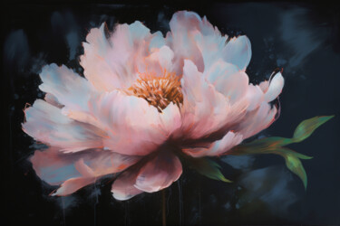 Painting titled "Peony Magic" by Elena Aleksandrova, Original Artwork, Digital Print