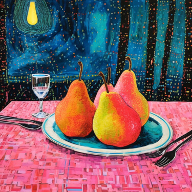 Malarstwo zatytułowany „The Pink Pear Exper…” autorstwa Elena Aleksandrova, Oryginalna praca, Cyfrowy wydruk