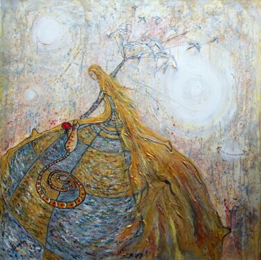 Картина под названием "La jeune princesse" - Elena Barón, Подлинное произведение искусства, Акрил