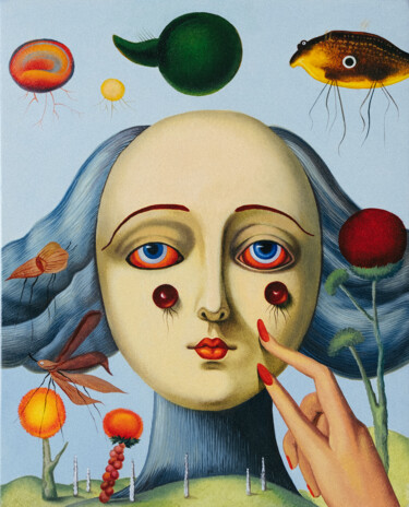 Ζωγραφική με τίτλο "Face (2)" από Elena Bezhenova, Αυθεντικά έργα τέχνης, Λάδι