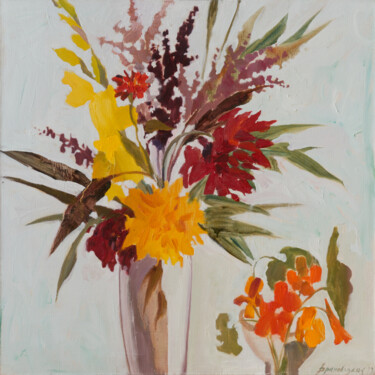 Painting titled "Autumn bouquet. Rem…" by Elena Branovitskaya, Original Artwork, Oil