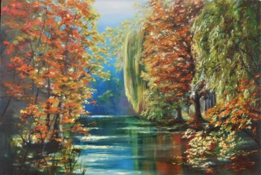 Pittura intitolato "Automne" da Elena Cotté, Opera d'arte originale, Olio Montato su Telaio per barella in legno