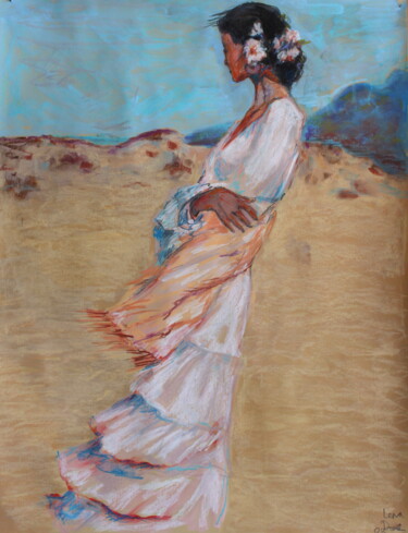 Tekening getiteld "Silhouettes. Tarifa…" door Elena Done, Origineel Kunstwerk, Pastel