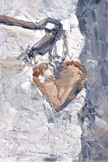 Pittura intitolato "My heart" da Elena Dundukova, Opera d'arte originale, Olio