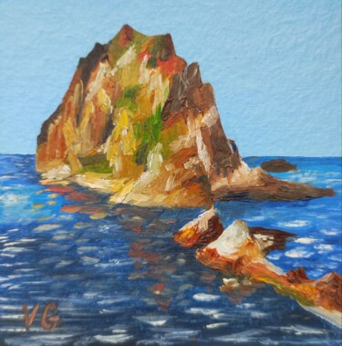 Painting titled "Miniature Rocky Mou…" by Elena Galeeva, Original Artwork, Oil