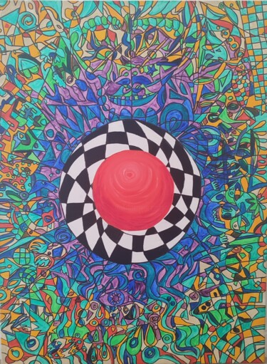 Картина под названием "Gravitation" - Elena Giger, Подлинное произведение искусства, Акрил Установлен на Деревянная рама для…