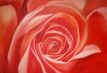 Ζωγραφική με τίτλο "Rose # 1" από Elena Golovina, Αυθεντικά έργα τέχνης, Λάδι Τοποθετήθηκε στο Ξύλινο φορείο σκελετό