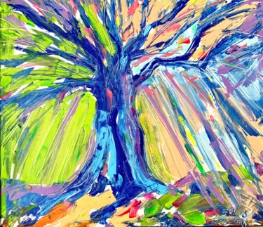 Peinture intitulée "TREE OF DESIRES" par Elena Ilina, Œuvre d'art originale, Acrylique
