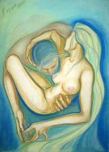 Malerei mit dem Titel "Spring for two" von Elena Ilina, Original-Kunstwerk, Pastell