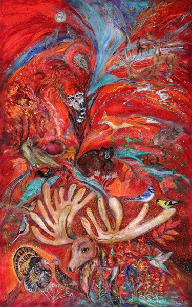 Картина под названием "Animals of Vermont" - Elena Kotliarker, Подлинное произведение искусства, Акрил