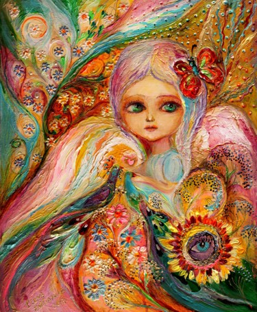 Malerei mit dem Titel "My little fairy Est…" von Elena Kotliarker, Original-Kunstwerk, Acryl