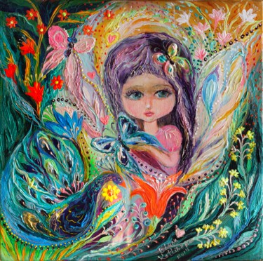 Pittura intitolato "My little fairy Iris" da Elena Kotliarker, Opera d'arte originale, Acrilico