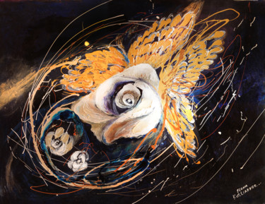 Pittura intitolato "The Angel Wings ser…" da Elena Kotliarker, Opera d'arte originale, Acrilico