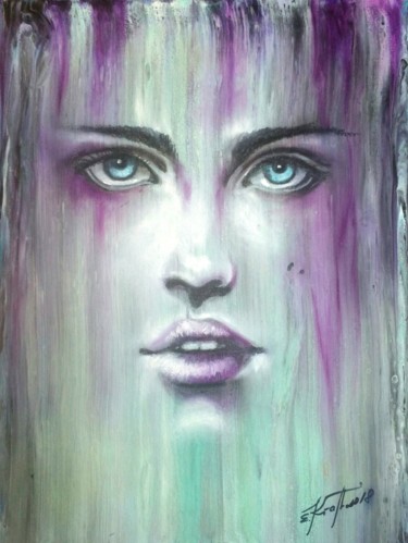 Malarstwo zatytułowany „"Purple rain "” autorstwa Elena Kraft, Oryginalna praca, Akryl