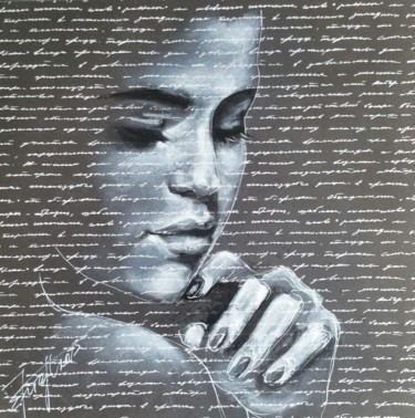 Malerei mit dem Titel ""Selena"" von Elena Kraft, Original-Kunstwerk, Gouache