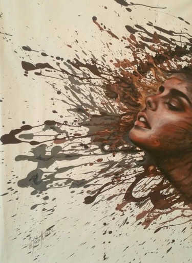 Pintura titulada ""Splash  of  wind"" por Elena Kraft, Obra de arte original, Oleo