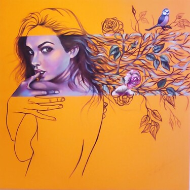 Malerei mit dem Titel ""Flora II"" von Elena Kraft, Original-Kunstwerk, Acryl