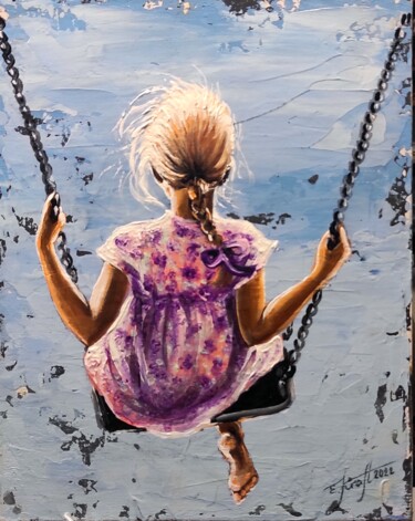 Peinture intitulée ""SUMMER SWING III"" par Elena Kraft, Œuvre d'art originale, Acrylique Monté sur Carton