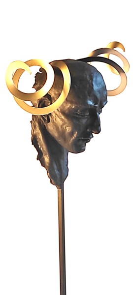 Skulptur mit dem Titel ""CAPRICORNUS"" von Elena Kraft, Original-Kunstwerk, Ton