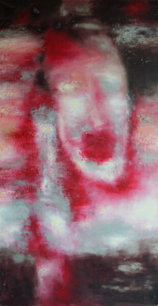 Картина под названием "Красное лицо" - Елена Лиршафт, Подлинное произведение искусства, Масло