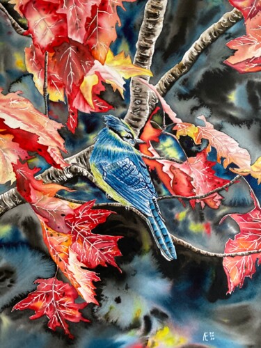 Картина под названием "Осень" - Elena Lisovskaya, Подлинное произведение искусства, Акварель