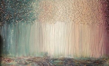 Pittura intitolato ""Таинственный лес"" da Elena Markova, Opera d'arte originale, Acrilico Montato su Telaio per barella in…