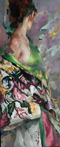 Schilderij getiteld "ROYALTY IN SILK / R…" door Elena Mashajeva-Agraphiotis, Origineel Kunstwerk, Olie