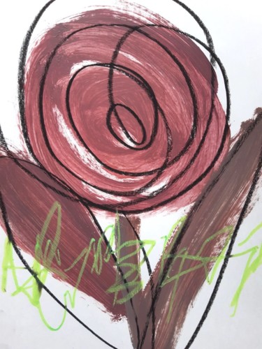 Malarstwo zatytułowany „Rose green” autorstwa Elena Khasanova, Oryginalna praca, Akryl