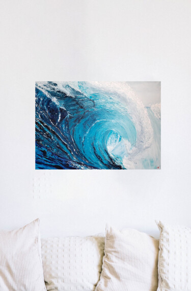 Pintura intitulada "Wave. Ocean" por Elena Petrova, Obras de arte originais, Óleo