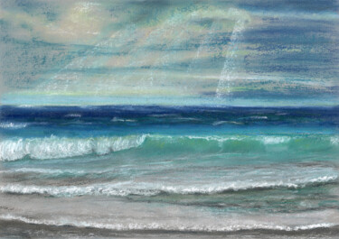 Dessin intitulée "Sea №7(Pastel)" par Elena Petrova, Œuvre d'art originale, Pastel