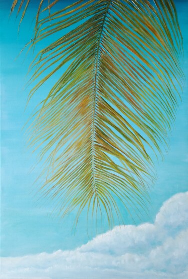 Schilderij getiteld "Palm trees №3" door Elena Petrova, Origineel Kunstwerk, Olie