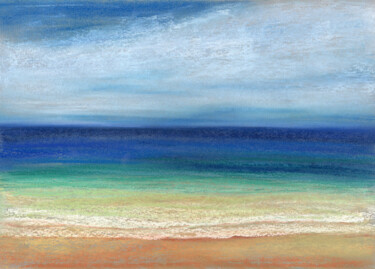 Drawing titled "Sea №6(Pastel)" by Elena Petrova, Original Artwork, Pastel