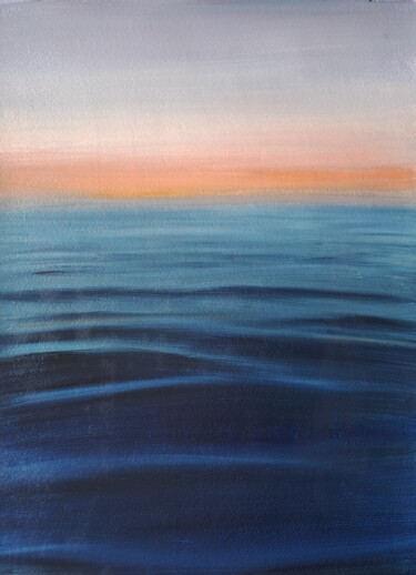 Malerei mit dem Titel "Sea. Waves" von Elena Petrova, Original-Kunstwerk, Öl