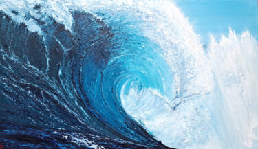 Картина под названием "Second wave №12" - Elena Petrova, Подлинное произведение искусства, Масло Установлен на Деревянная ра…