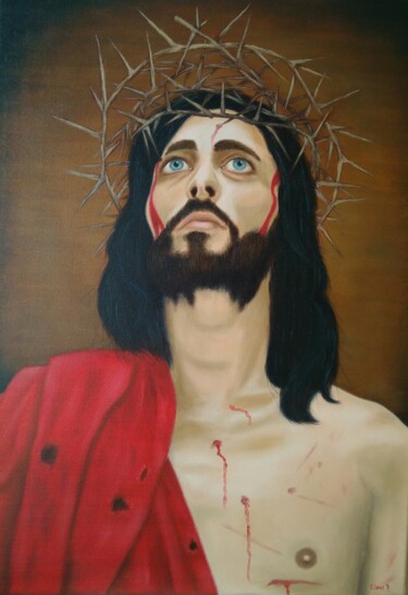 Peinture intitulée "Jesus" par Elena Pimenova, Œuvre d'art originale, Huile