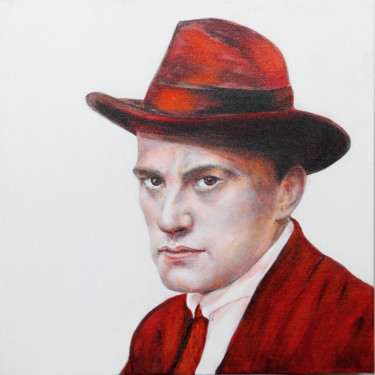 Painting titled "Red Mayakovsky" by Elena Plotnikova, Original Artwork, Pastel