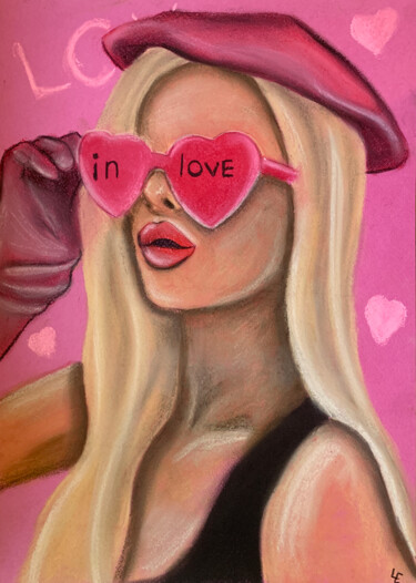 Tekening getiteld "In love - blonde gi…" door Elena Polak, Origineel Kunstwerk, Pastel