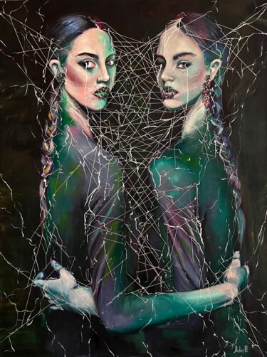 Peinture intitulée ""Связь"" par Elena Sagdeyeva, Œuvre d'art originale, Huile